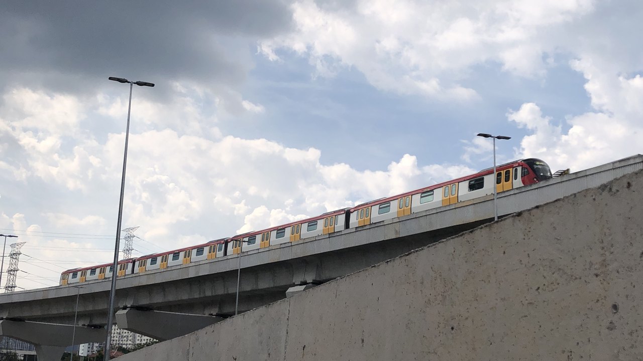An MRT Putrajaya Line train in Kuala Lumpur