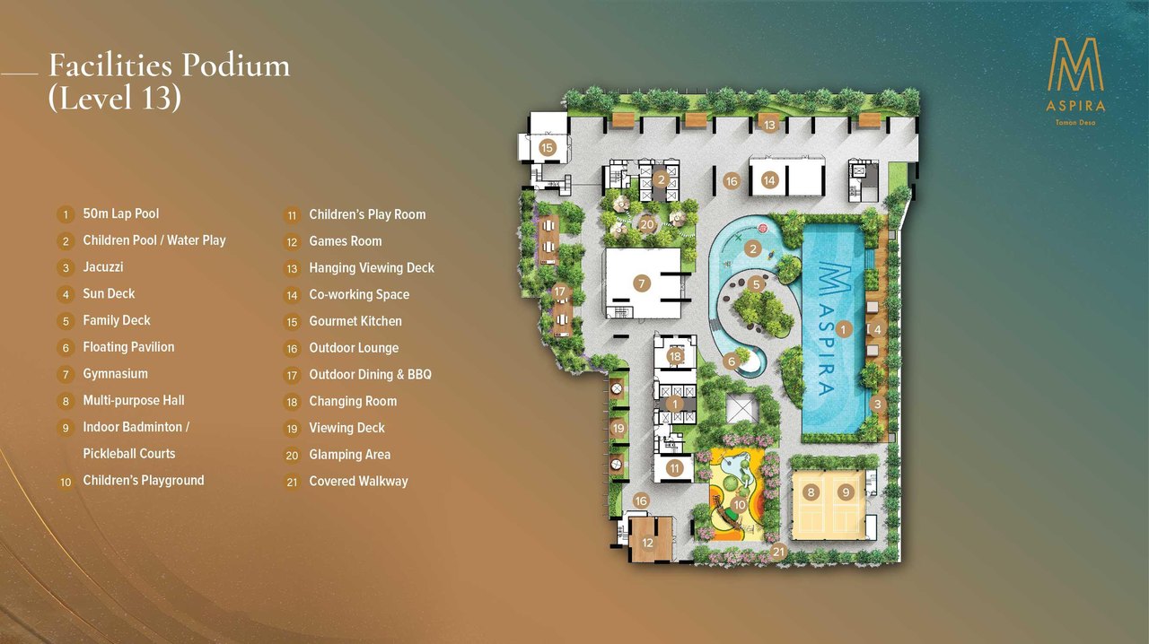 M Aspira Level 13 facilities podium plan