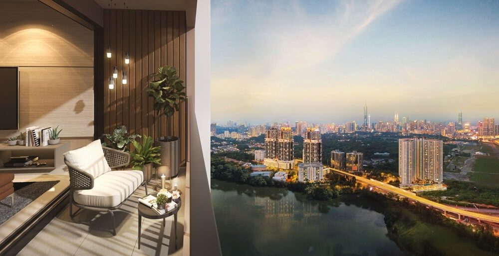 View from an M Aspira unit balcony over Kuala Lumpur — artist's impression